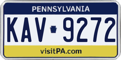 PA license plate KAV9272