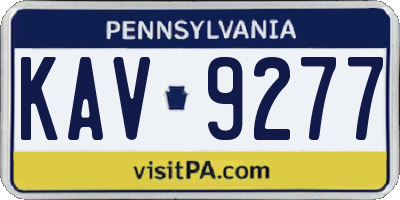 PA license plate KAV9277
