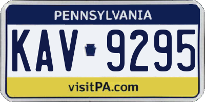 PA license plate KAV9295