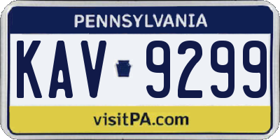 PA license plate KAV9299