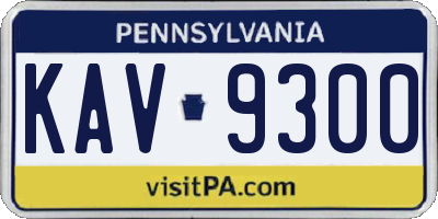 PA license plate KAV9300