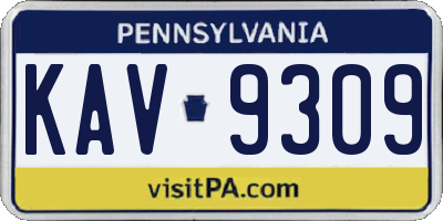 PA license plate KAV9309