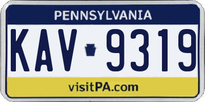 PA license plate KAV9319