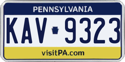 PA license plate KAV9323