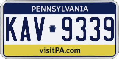 PA license plate KAV9339