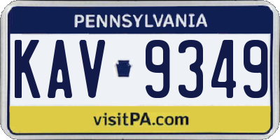 PA license plate KAV9349