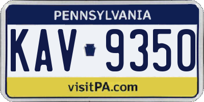 PA license plate KAV9350
