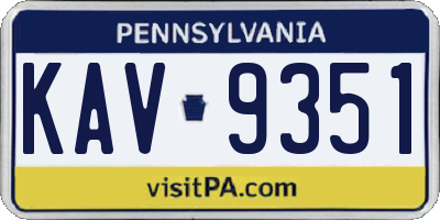 PA license plate KAV9351