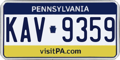 PA license plate KAV9359