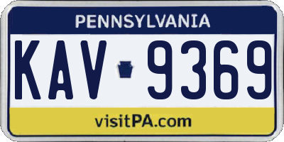 PA license plate KAV9369