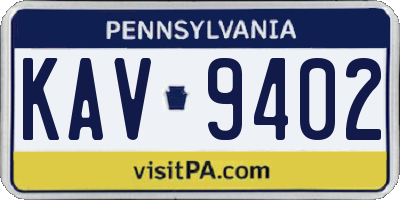 PA license plate KAV9402