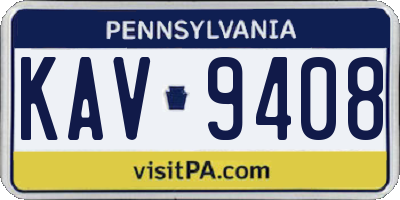 PA license plate KAV9408