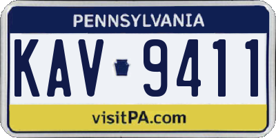 PA license plate KAV9411