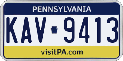 PA license plate KAV9413