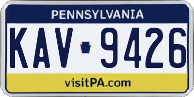 PA license plate KAV9426