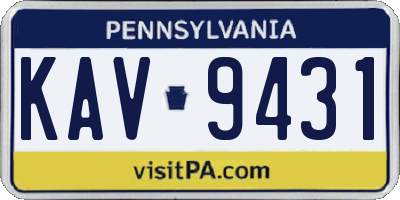 PA license plate KAV9431