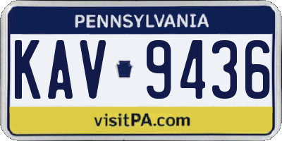 PA license plate KAV9436