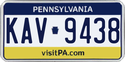 PA license plate KAV9438