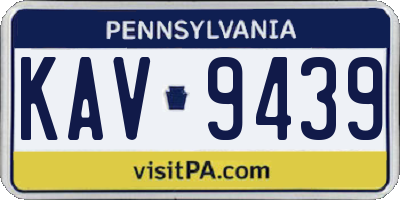 PA license plate KAV9439