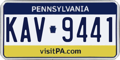 PA license plate KAV9441