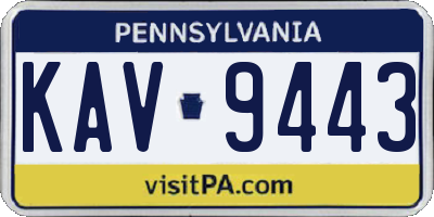 PA license plate KAV9443