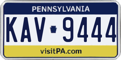 PA license plate KAV9444