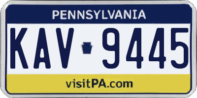 PA license plate KAV9445