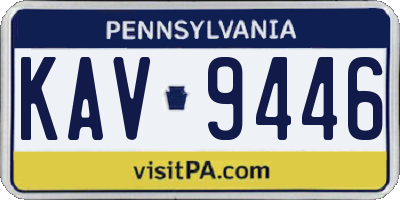 PA license plate KAV9446