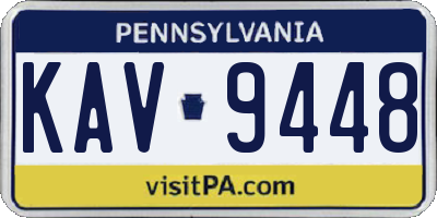 PA license plate KAV9448