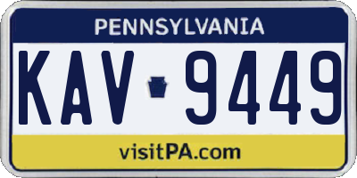 PA license plate KAV9449