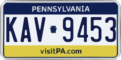 PA license plate KAV9453