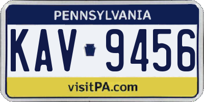 PA license plate KAV9456