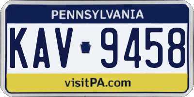 PA license plate KAV9458