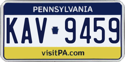 PA license plate KAV9459