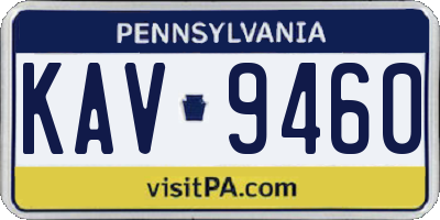 PA license plate KAV9460