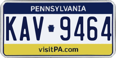 PA license plate KAV9464