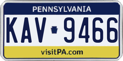 PA license plate KAV9466