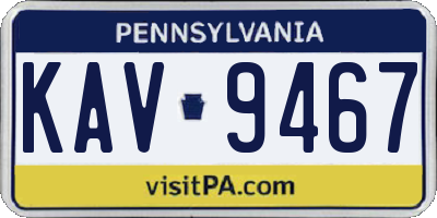 PA license plate KAV9467