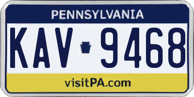 PA license plate KAV9468
