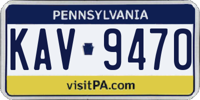 PA license plate KAV9470
