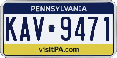PA license plate KAV9471