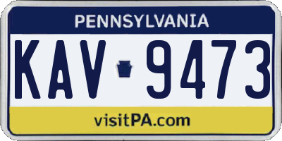 PA license plate KAV9473