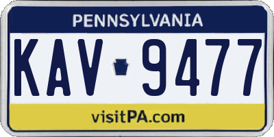 PA license plate KAV9477