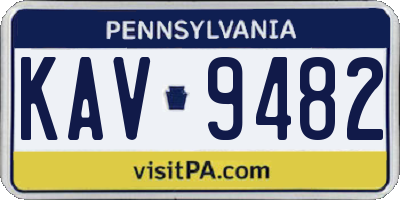 PA license plate KAV9482