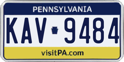 PA license plate KAV9484