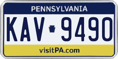 PA license plate KAV9490