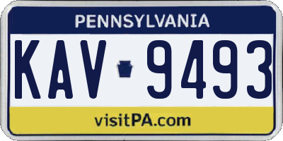 PA license plate KAV9493
