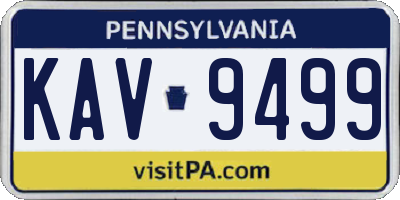 PA license plate KAV9499