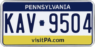 PA license plate KAV9504