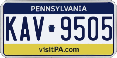 PA license plate KAV9505